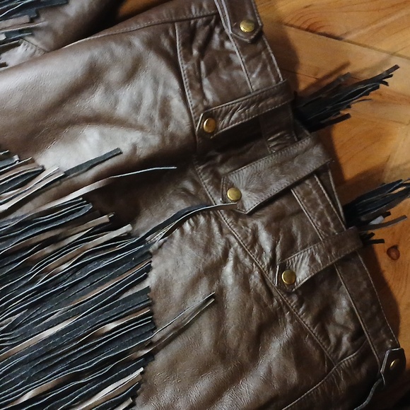 All American Rider Vintage Brown Leather Fringe Jacket - Picture 7 of 12